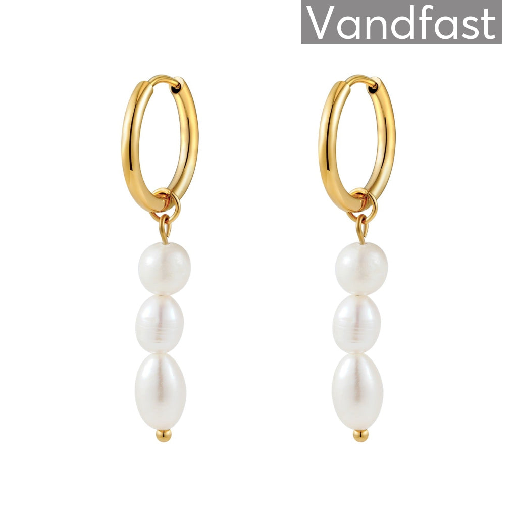 Annebrauner Pearl Triple Creole øreringe 18k Guldbelagt