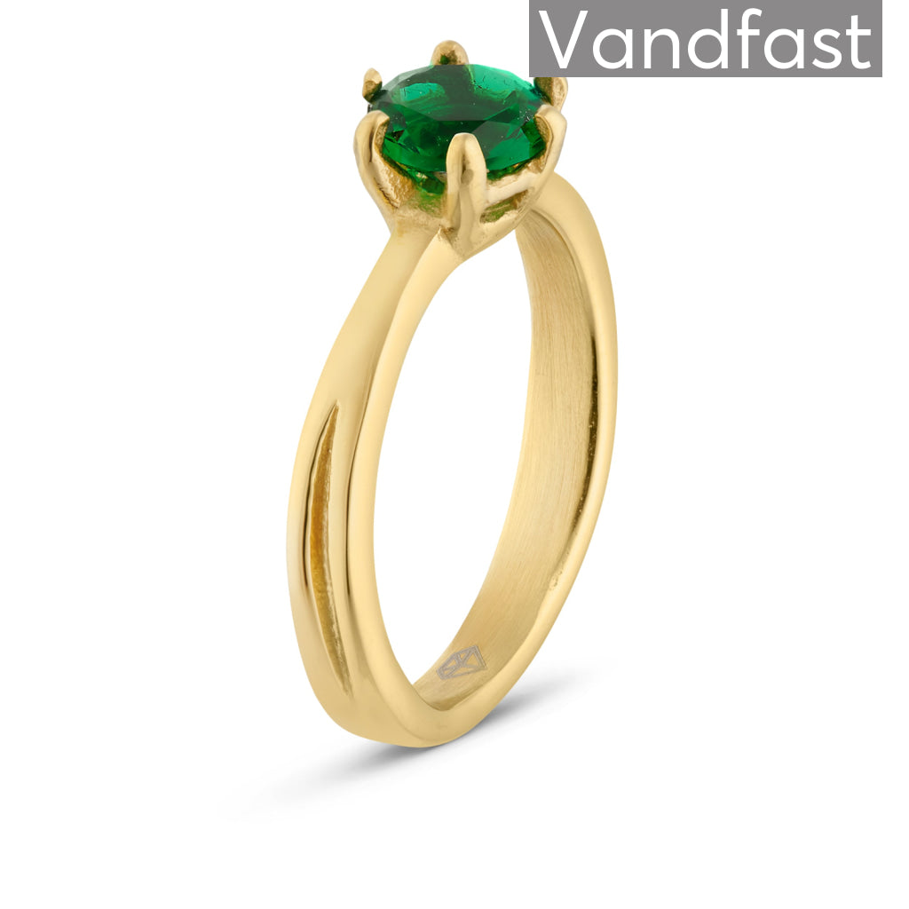 Annebrauner Princess Jade Green Ring 18k Guldbelagt 46