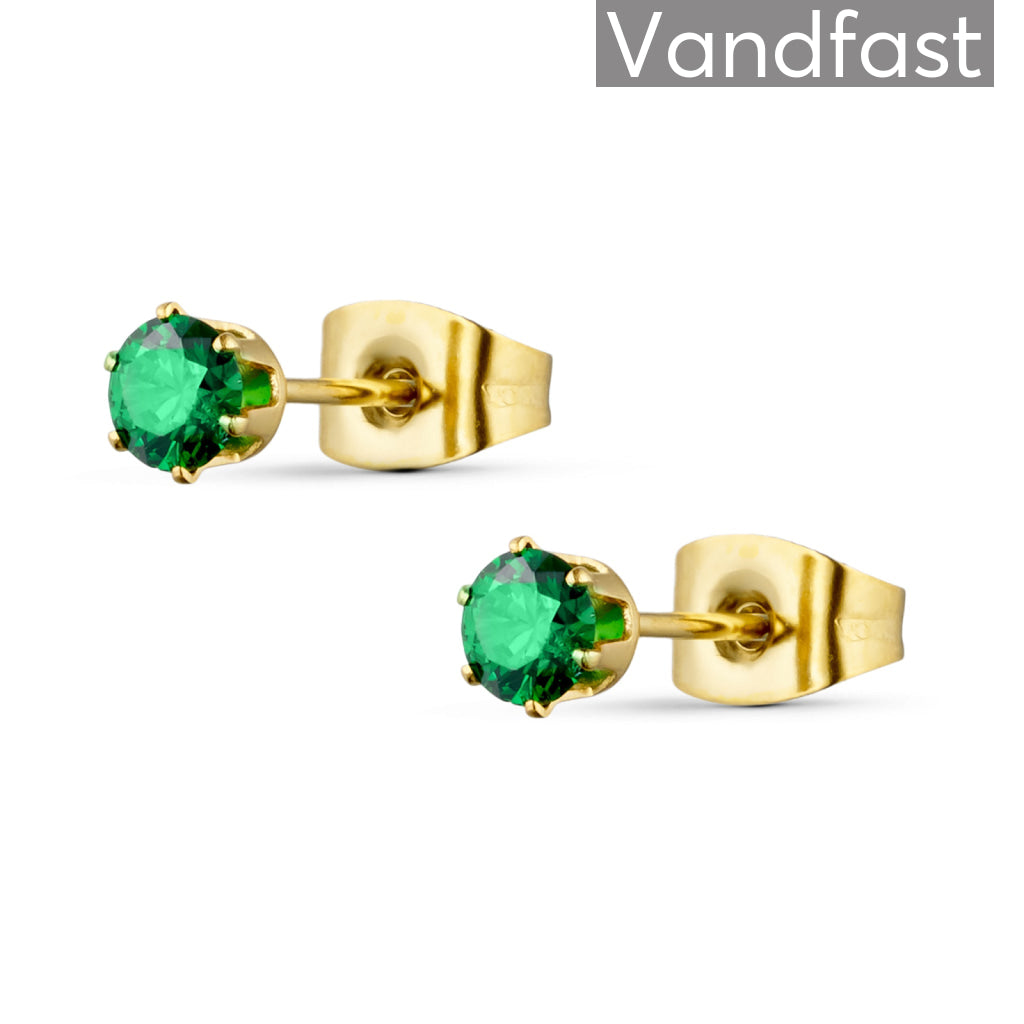 Annebrauner Princess 4mm  -green øreringe 18k Guldbelagt