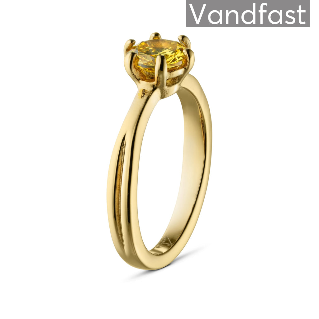 Annebrauner Princess Yellow Ring 18k Guldbelagt 48