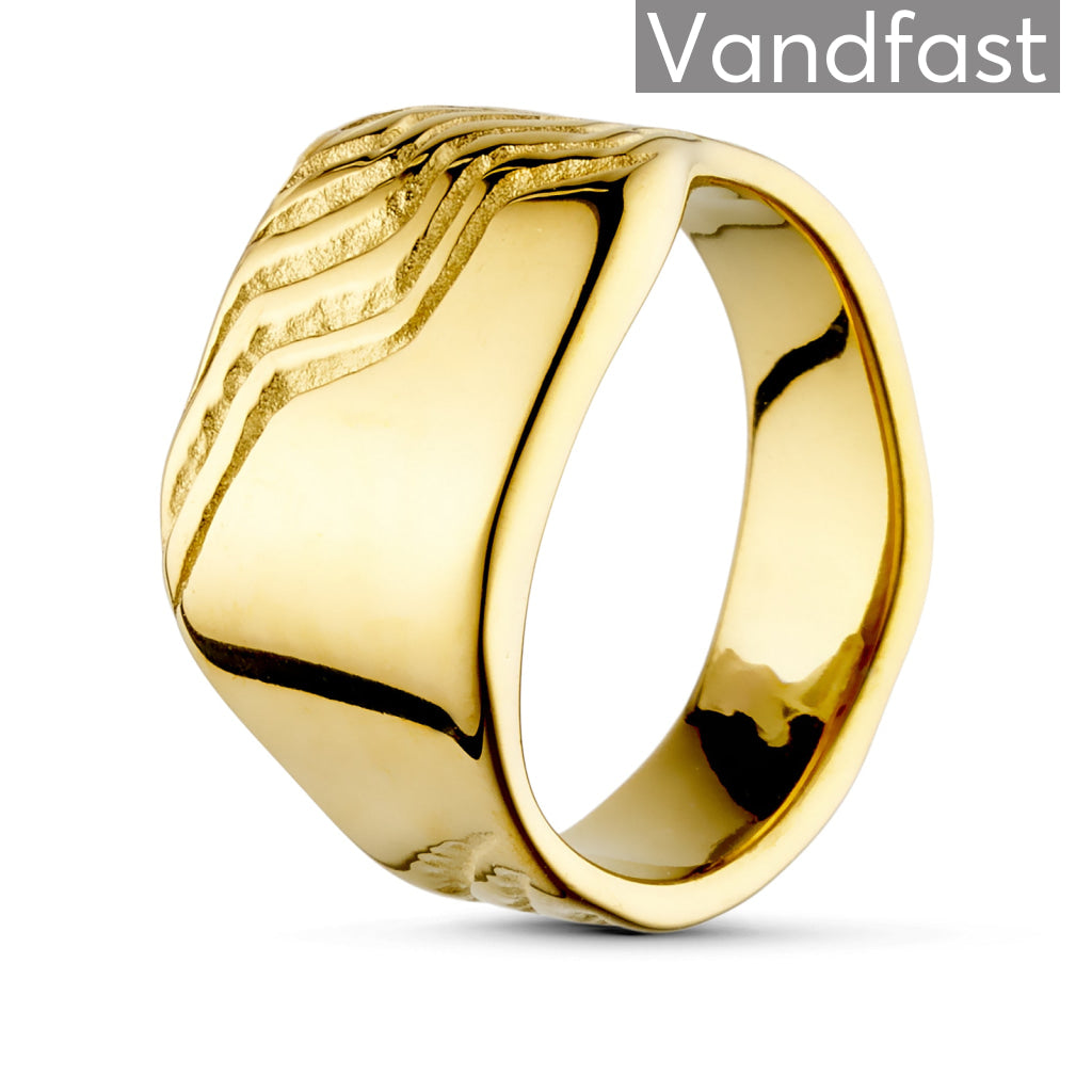 Annebrauner Ripple Ring 18k Guldbelagt 50