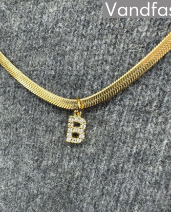 Annebrauner Snake Letter Halskæde 18k Guldbelagt