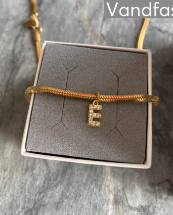 Annebrauner Snake Letter Halskæde 18k Guldbelagt