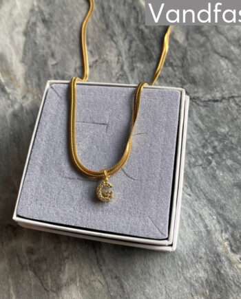 Annebrauner Snake Letter Halskæde 18k Guldbelagt