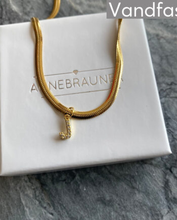 Annebrauner Snake Letter Halskæde 18k Guldbelagt