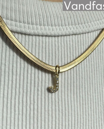 Annebrauner Snake Letter Halskæde 18k Guldbelagt