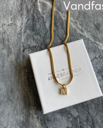 Annebrauner Snake Letter Halskæde 18k Guldbelagt