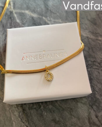 Annebrauner Snake Letter Halskæde 18k Guldbelagt