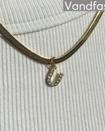 Annebrauner Snake Letter Halskæde 18k Guldbelagt