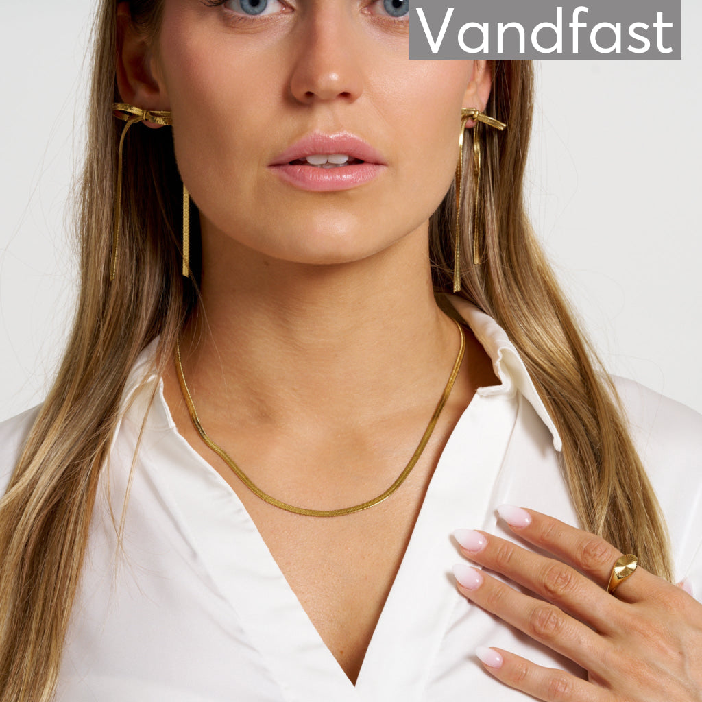 Annebrauner Snake   Mm Halskæde 18k Guldbelagt