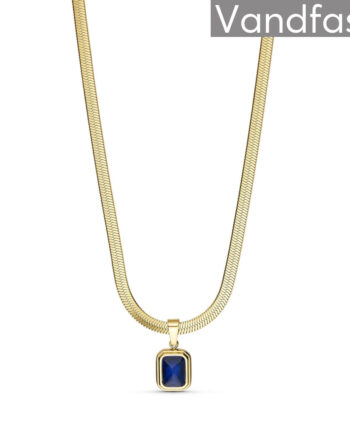 Annebrauner Snake Pendant Sapphire Halskæde 18k Guldbelagt