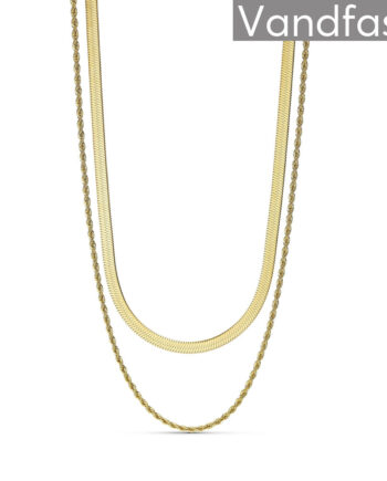 Annebrauner Snake Swirl Mix Halskæde 18k Guldbelagt