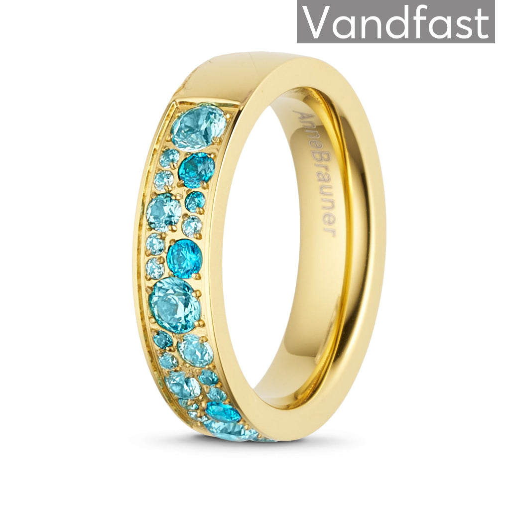 Annebrauner Sparkling Multicolor Blue Mix Ring 18k Guldbelagt 48