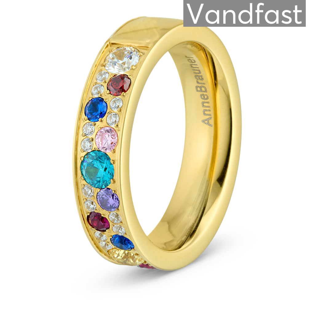 Annebrauner Sparkling Multicolor Ring 18k Guldbelagt 48
