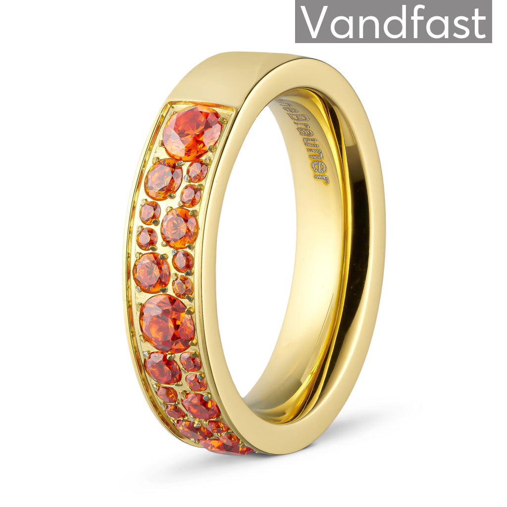 Annebrauner Sparkling Orange Ring 18k Guldbelagt 48