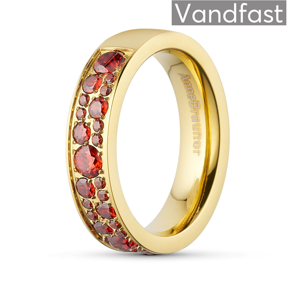 Annebrauner Sparkling Red Ring 18k Guldbelagt 48