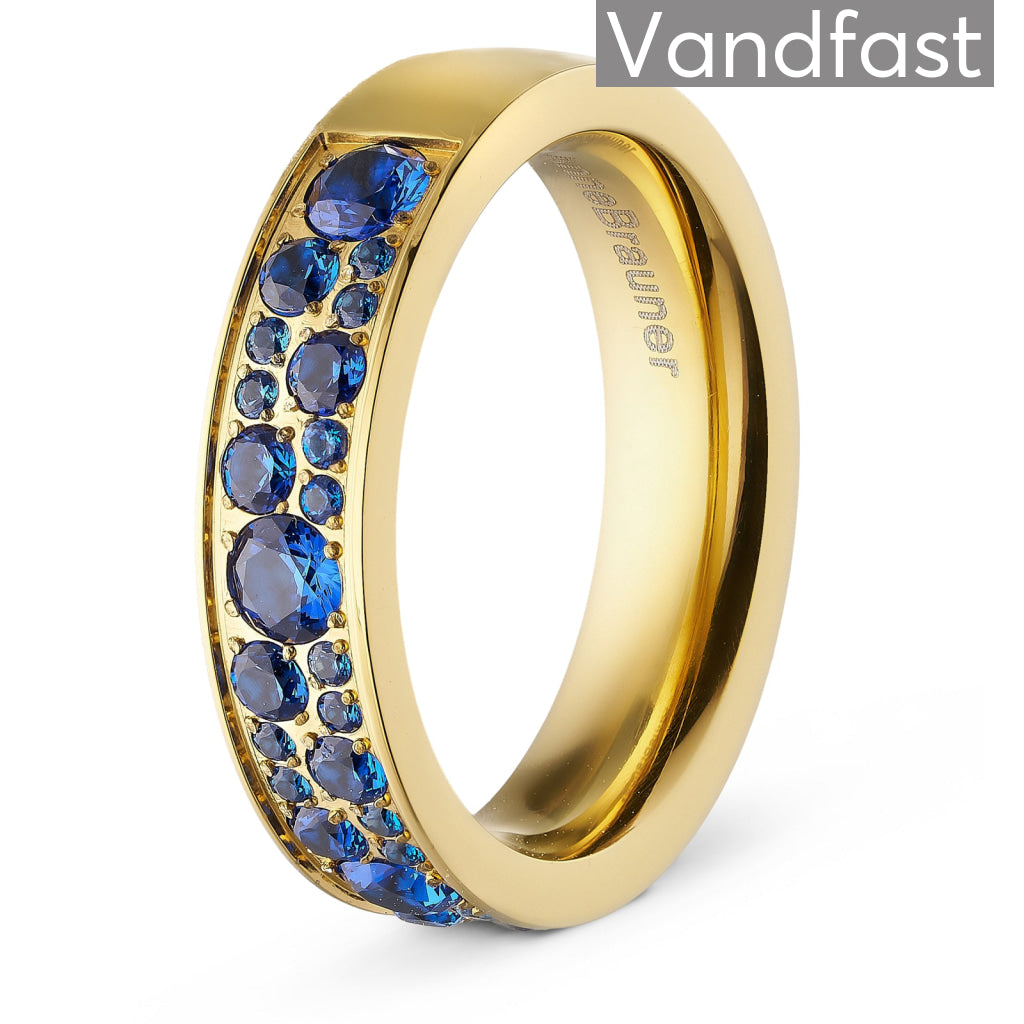 Annebrauner Sparkling Sapphire Blue Ring 18k Guldbelagt 48