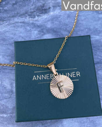 Annebrauner Sun Burst Letter Halskæde 18k Guldbelagt