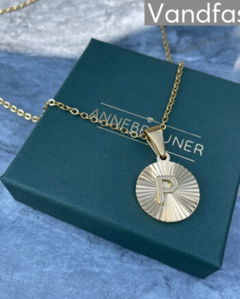 Annebrauner Sun Burst Letter Halskæde 18k Guldbelagt