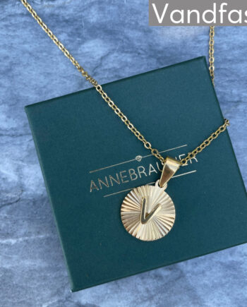 Annebrauner Sun Burst Letter Halskæde 18k Guldbelagt