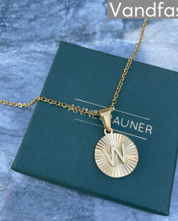 Annebrauner Sun Burst Letter Halskæde 18k Guldbelagt