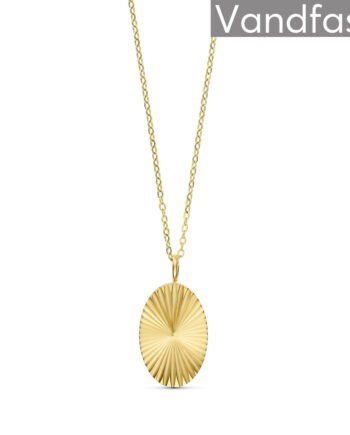 Annebrauner Sun Burst Oval Halskæde 18k Guldbelagt