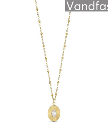 Annebrauner Sun Oval Zirconia Halskæde 18k Guldbelagt