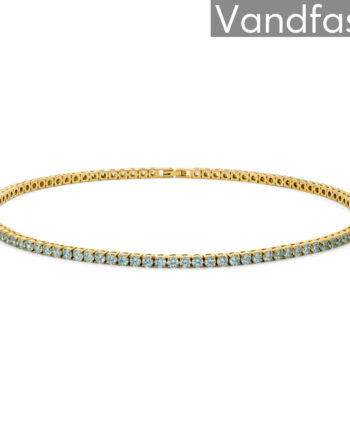 Annebrauner Tennis Aquamarine Halskæde 18k Guldbelagt