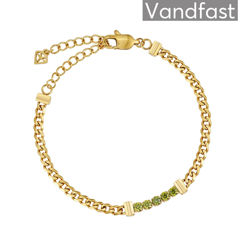 Annebrauner Tennis Panzer Peridot Armbånd 18k Guldbelagt