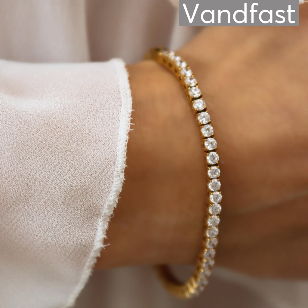 Annebrauner Tennis Petite Armbånd 18k Guldbelagt 16 Cm