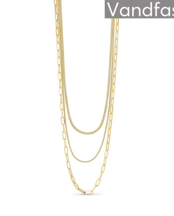 Annebrauner Three Layer Snake Halskæde 18k Guldbelagt