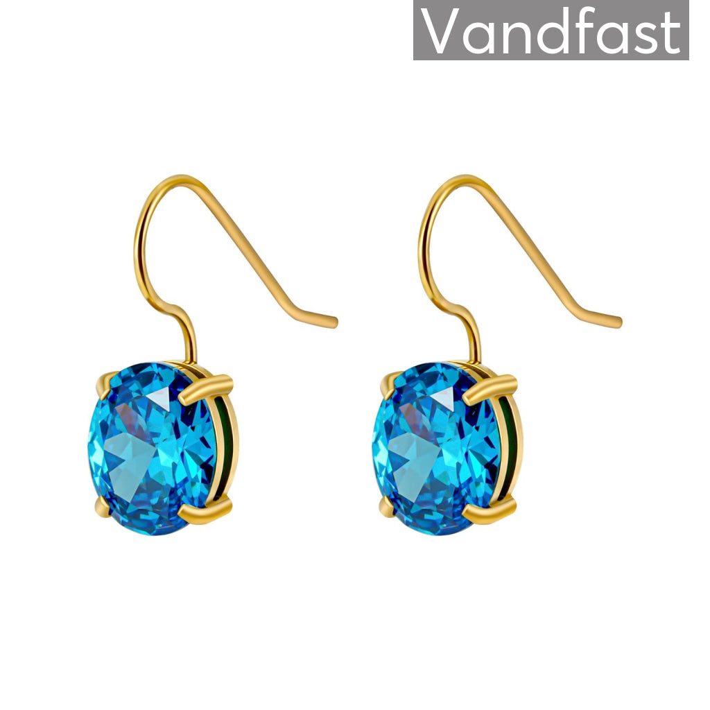 Annebrauner Torino Blue Topaz øreringe 18k Guldbelagt