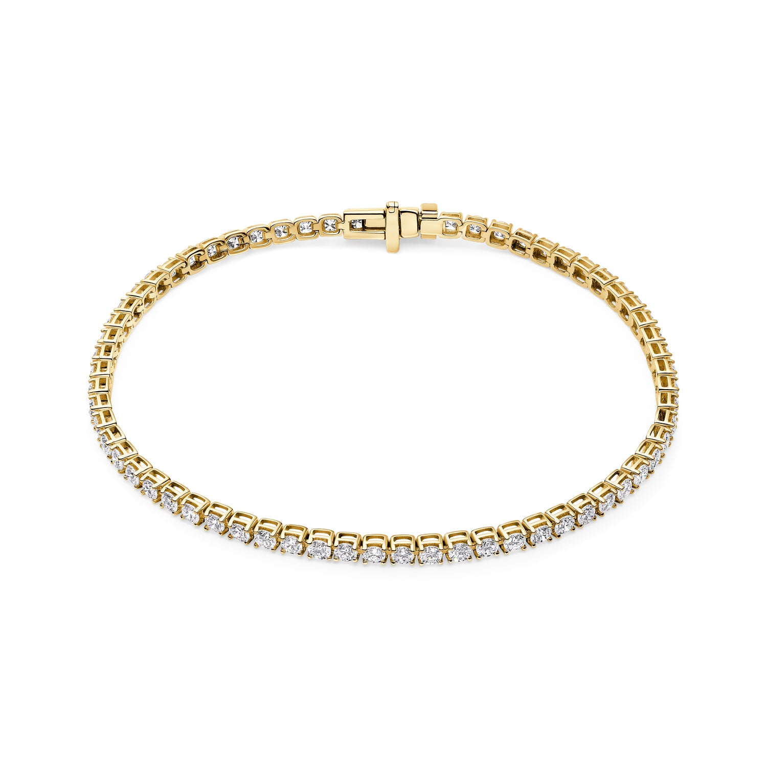 Armbånd Diamante Tennis 14 Kt Hvidguld Med     Ct Lab-grown Diamanter