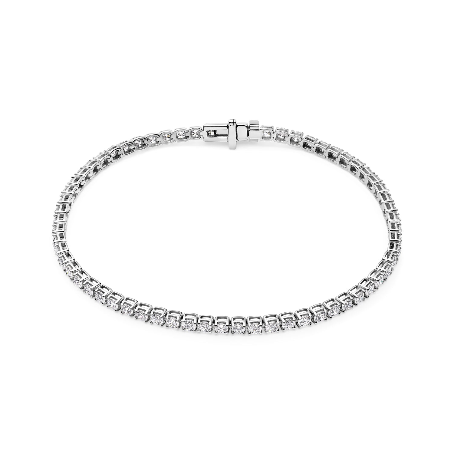 Armbånd Diamante Tennis 14 Kt Hvidguld Med     Ct Lab-grown Diamanter
