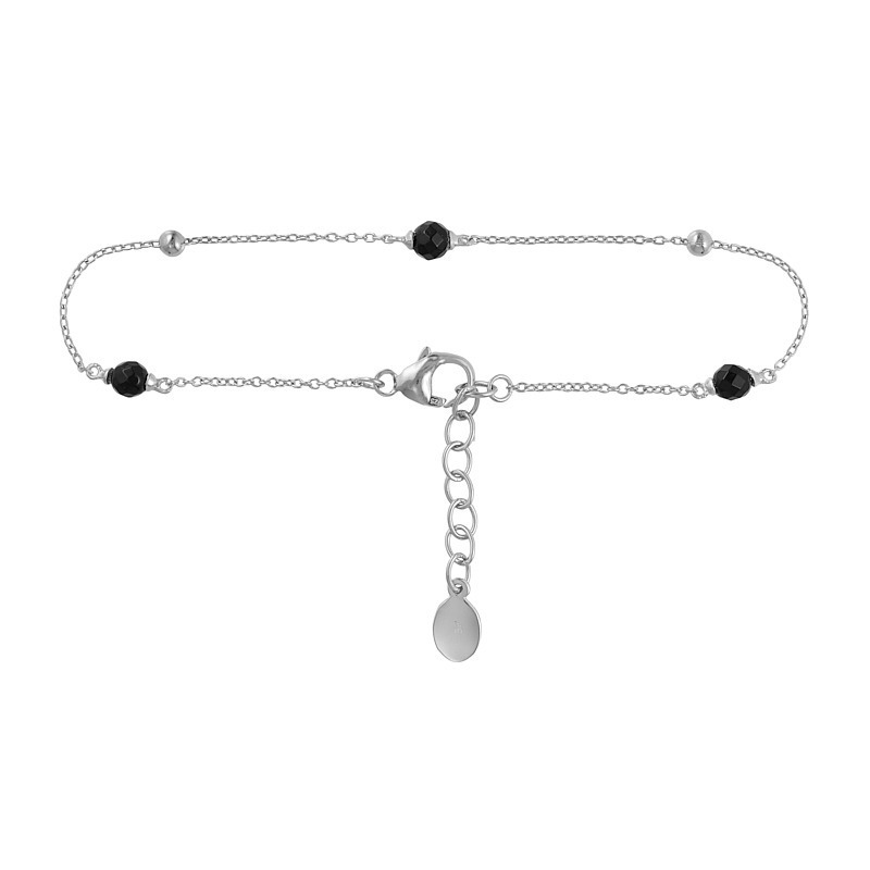 Armbånd   Sølv Med Sort Onyx