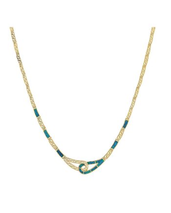 Artemis Opal Halskæde Med Blå Opal Sten  925 Sterling Sølv   Guldbelægning