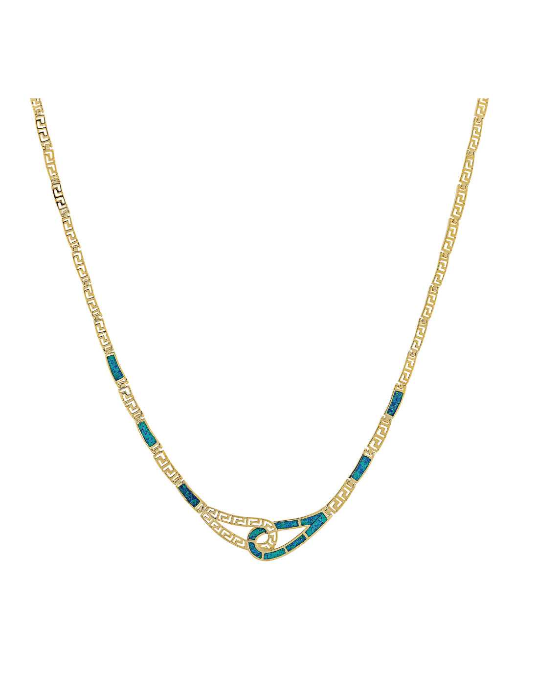 Artemis Opal Halskæde Med Blå Opal Sten  925 Sterling Sølv   Guldbelægning
