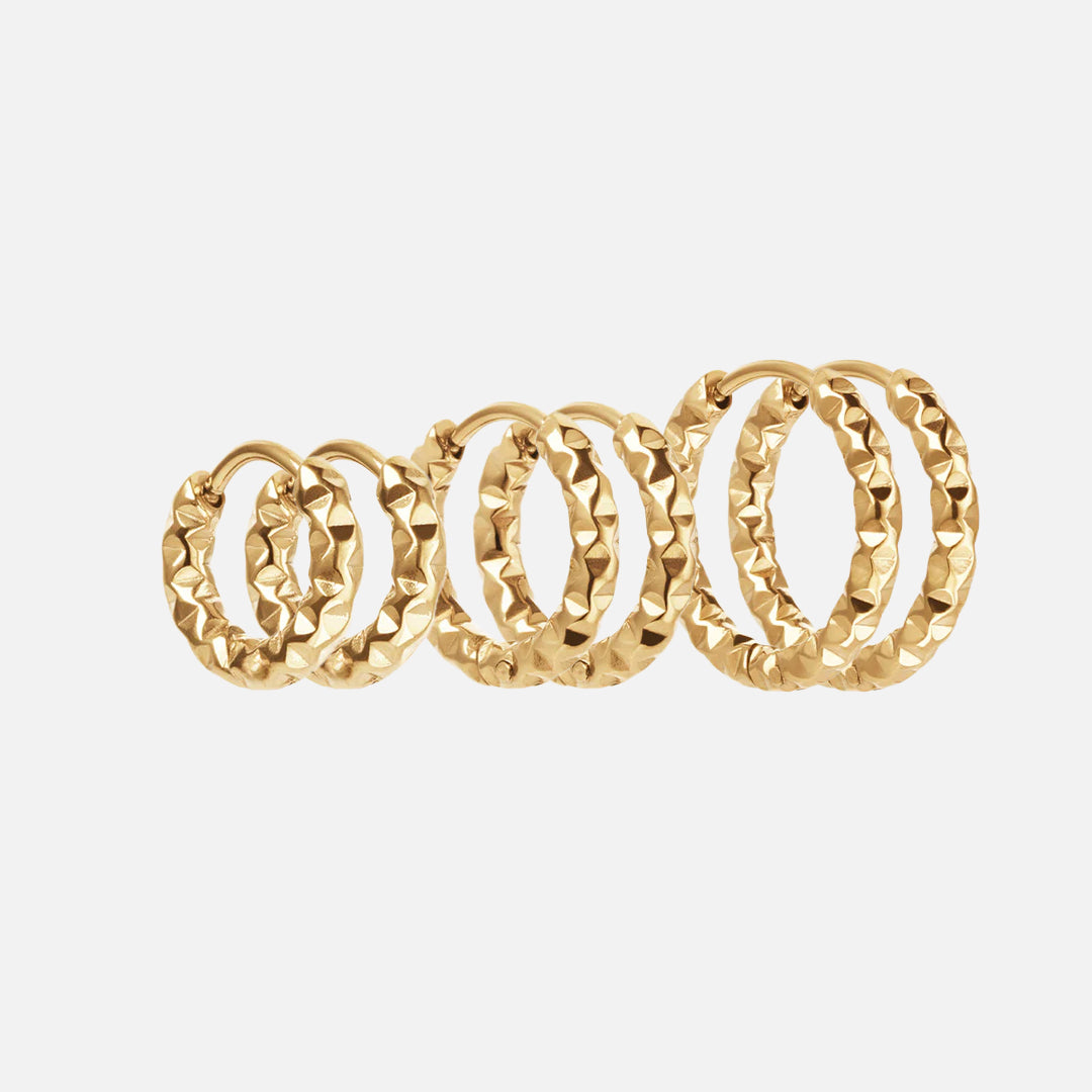 Astra Hoops øreringe 18k Guldbelagt 12 15 18mm