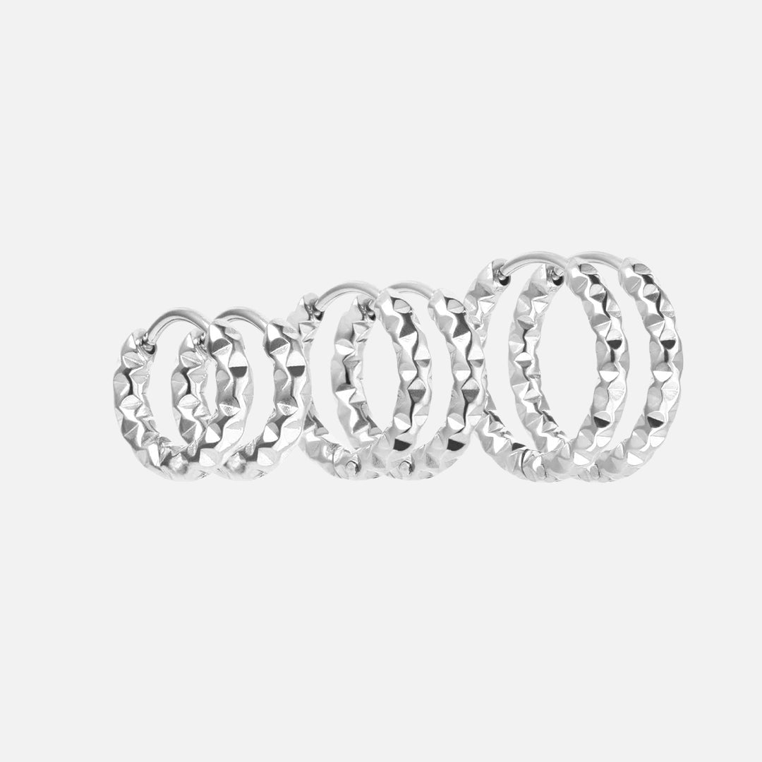 Astra Hoops øreringe 12 15 18mm Sølvfarvet