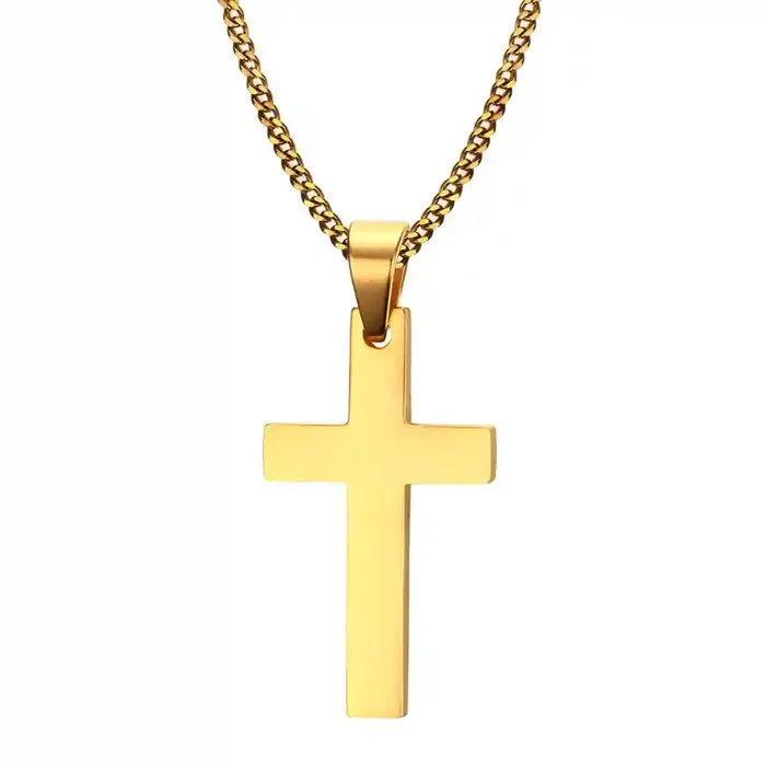 Aurelius Cross   Forgyldt Kors Halskæde Til Mænd