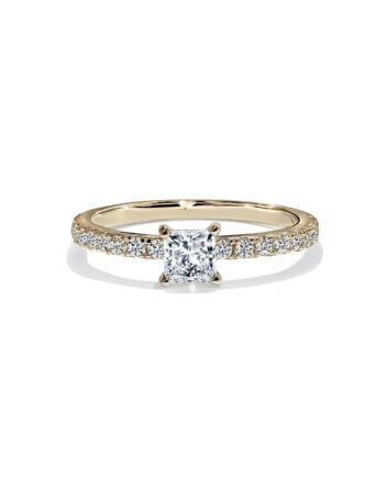 Oxford Square Cut Solitaire Ring   Guld