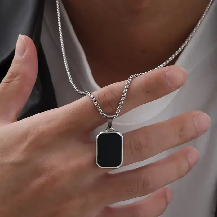 Black Geo Halssmykke   Lækker Stil