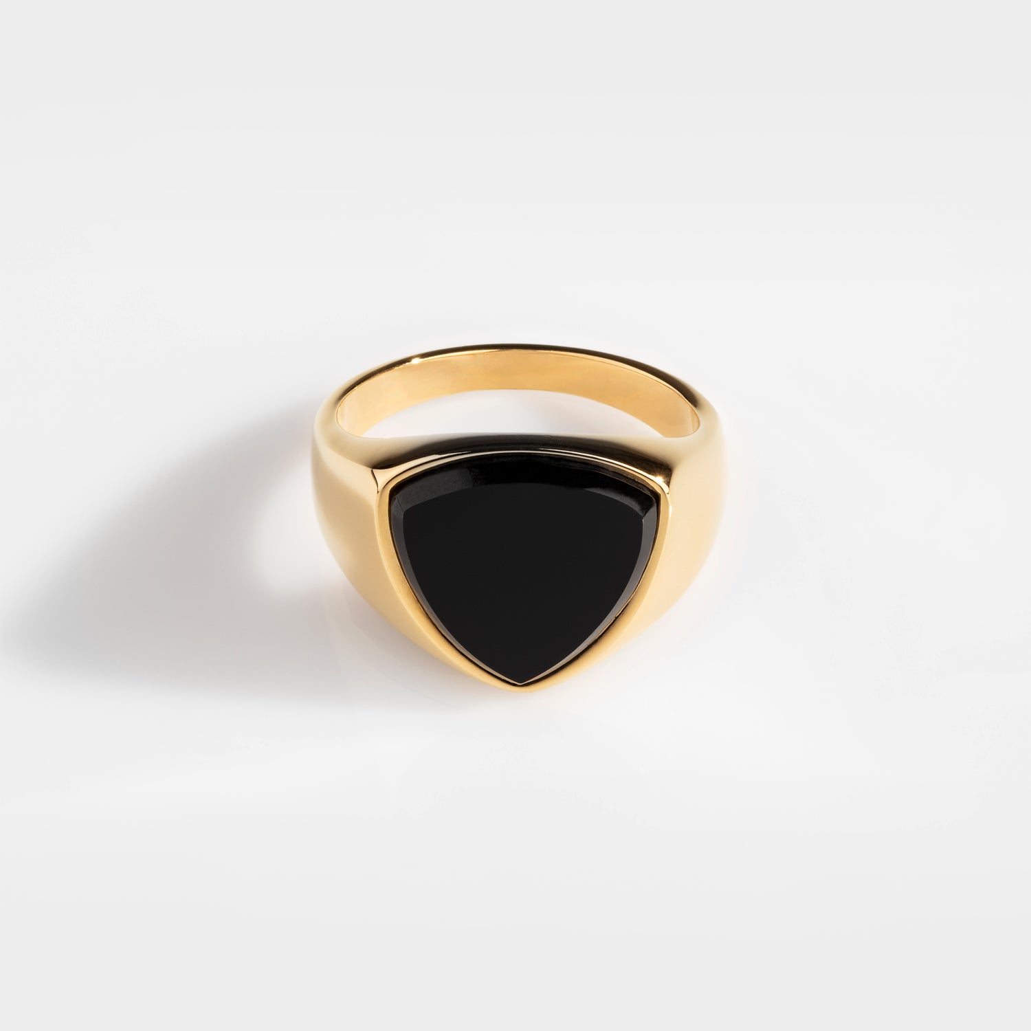 Black Onyx Polygon Signature Guldtonet Ring Str    Herre Northern Legacy
