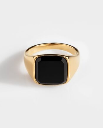 Black Onyx Signature Guldbelagt Ring Str    Herre Northern Legacy