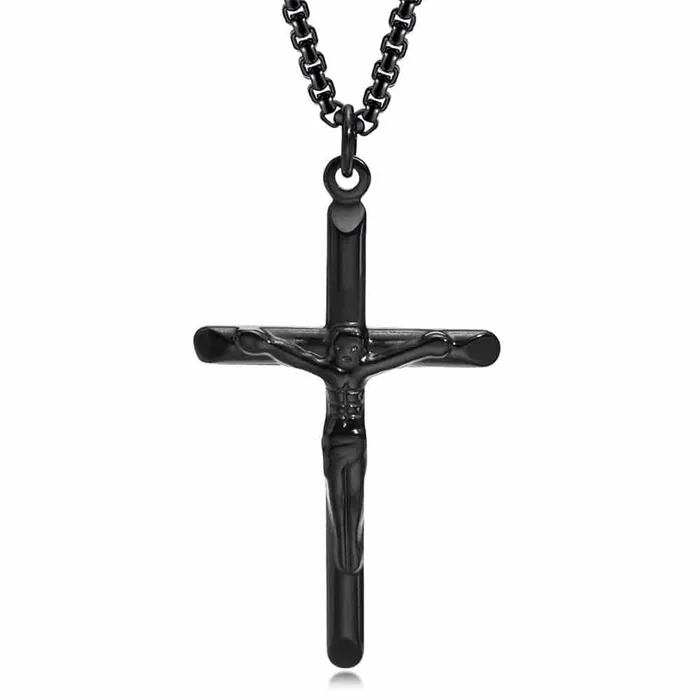 Blackcoatet Kors Smykke   Rustfri Stål