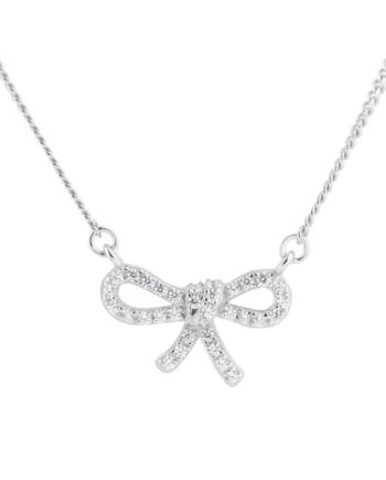 Bow Tie Necklace   Silver