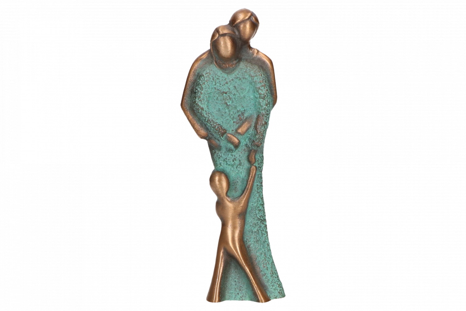 Bronzefigur Familien Fra Kunstner Bernado Esposto  Højde 14   Cm  Hurtig Levering  Afsendes  -  Hverdag
