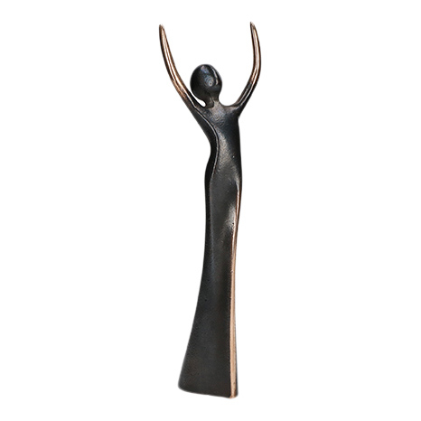 Bronzefigur La Gioia  Højde 19 Cm  Livsbekræftende Titel Glæde Fra Kunstner Kerstin Stark
