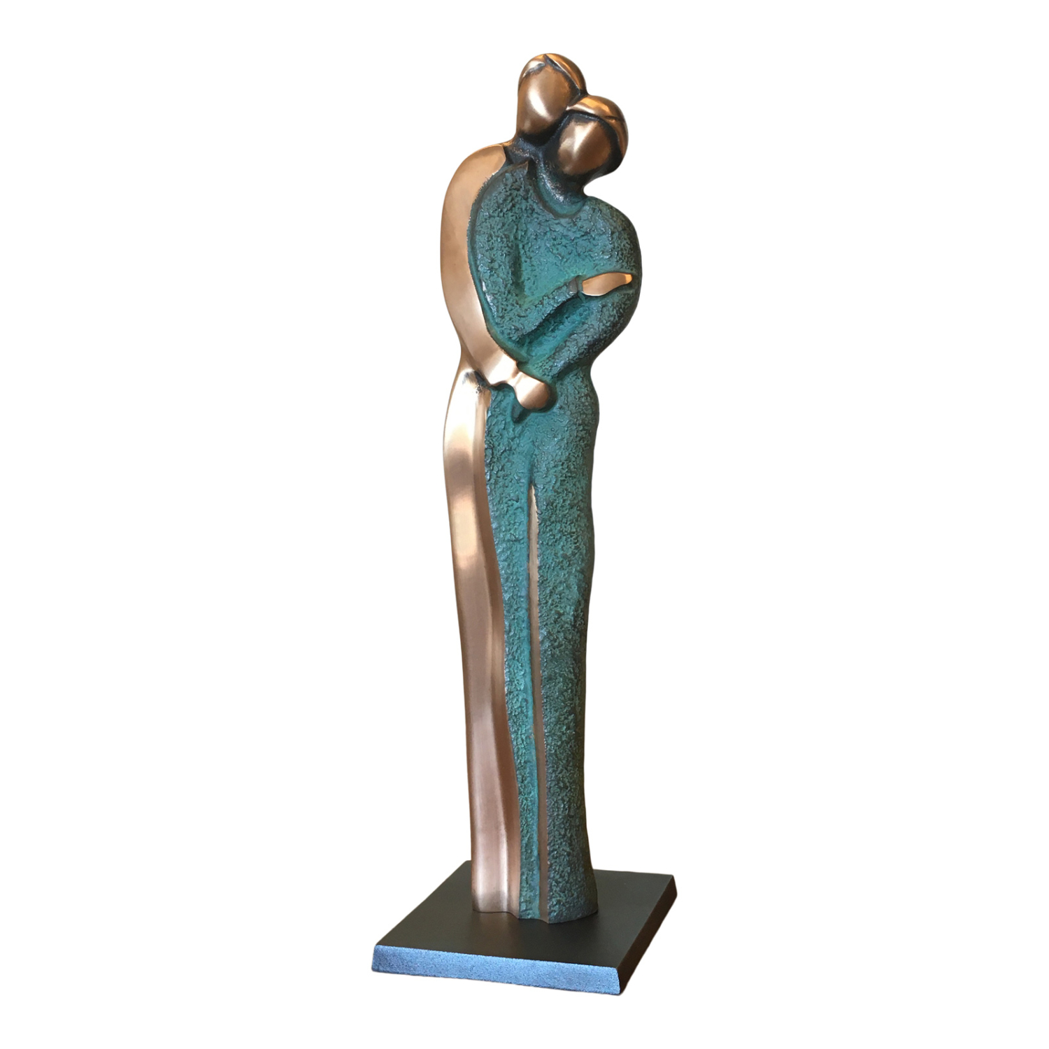Bronzefigur Par  Quot Lykkelig Sammen Quot  Højde 27   Cm  Flot Gave Til Bryllup  Kobberbryllup  Sølvbryllup Og Til Kæresteparret
