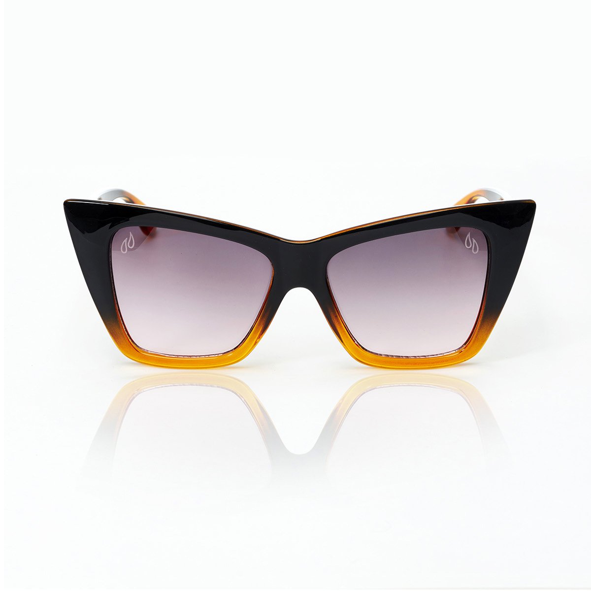Cat Eye Solbriller  Meow   Mørkebrun Med Faded Overgang Til Orange
